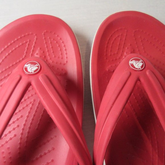 Unisex Red Crocs Flip Flops - Picture 3 of 6